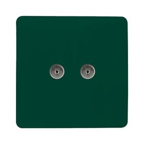 ART-2TVSDG  Twin TV Co-Axial Outlet Dark Green